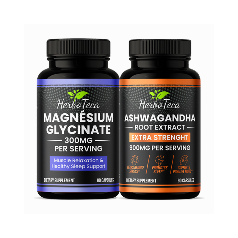 Pack Énergie et Sérénité – Magnésium Glycinate 300mg & Ashwagandha 900mg – Herboteca
