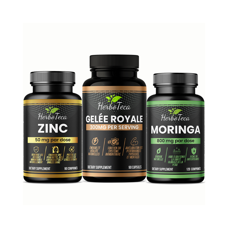 Pack Zinc + Gelée Royale + Moringa – Immunité, Vitalité et Antioxydants