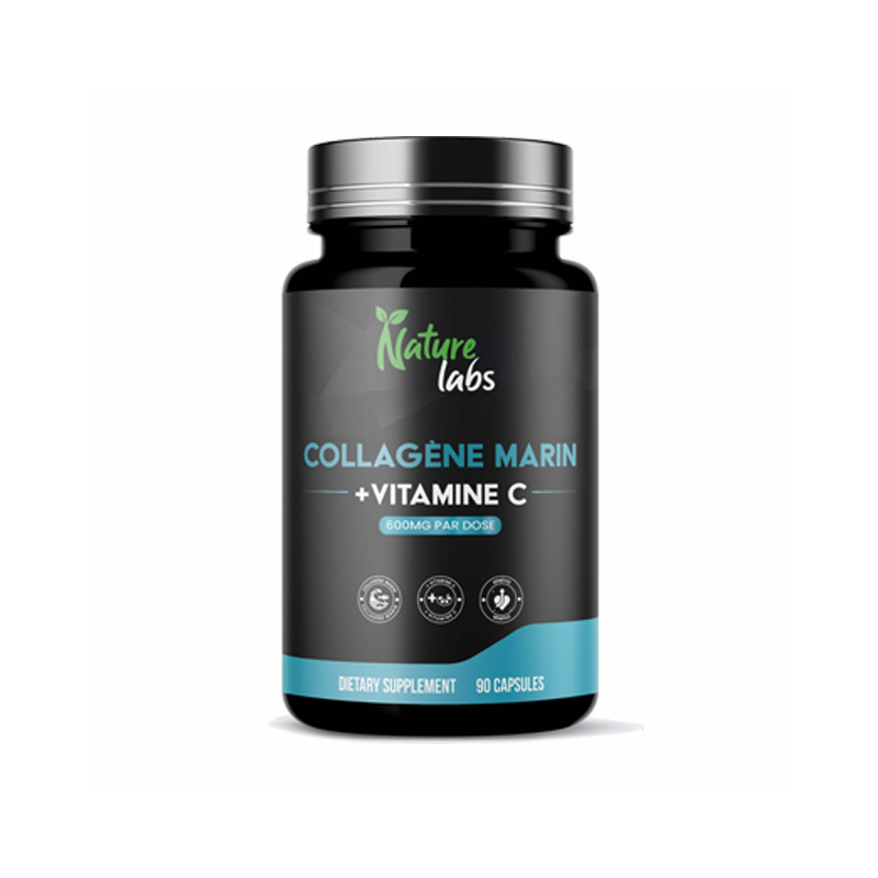 Nature Labs – Collagène Marin + Vitamine C (600 mg) – 90 Capsules