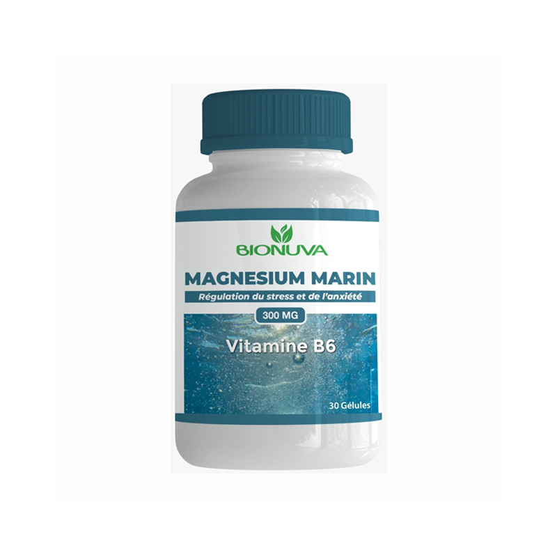 Magnésium Marin + Vitamine B6 – 30 comprimés – 300 mg disponible chez nutrisport.ma