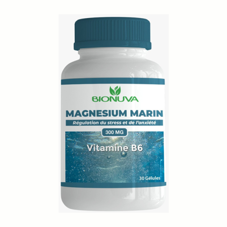 Magnésium Marin + Vitamine B6 – 30 comprimés – 300 mg disponible chez nutrisport.ma