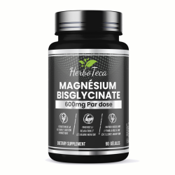 Magnésium Bisglycinate HerboTeca en forme de flacon  noir disponible chez nutrisport.ma