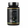 Flacon de Shilajit Premium Edition HerboTeca, vue arrière avec tableau de valeurs nutritionnelles et teneur en acide fulvique