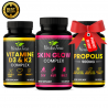 HerboTeca - Pack Santé et Beauté (Vitamine D3 & K2, Skin Glow Complex, Propolis 900mg)